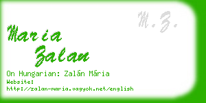 maria zalan business card
